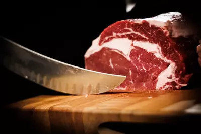cutting steak tableside
