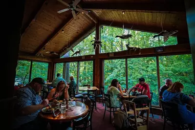 families eating at The Peddler